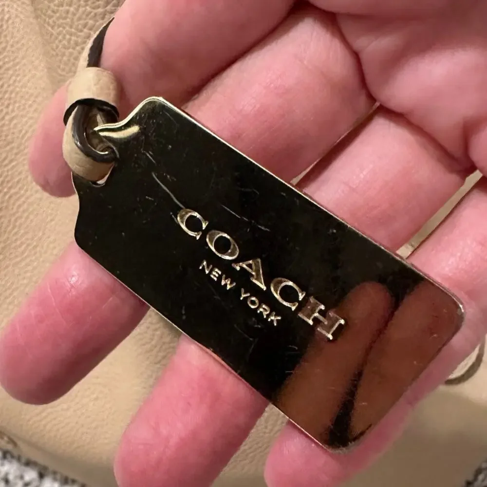 Coach Edie Pebbled Leather Shoulder Bag Tea Rose Stone